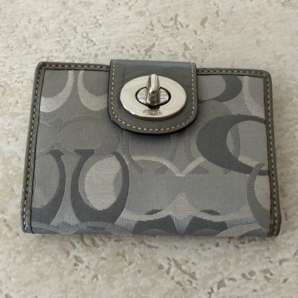 Coach Gray Monogram Wallet